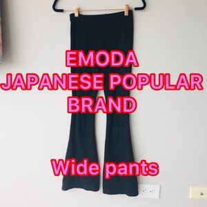 Wide leg pants cotton pants long black pants